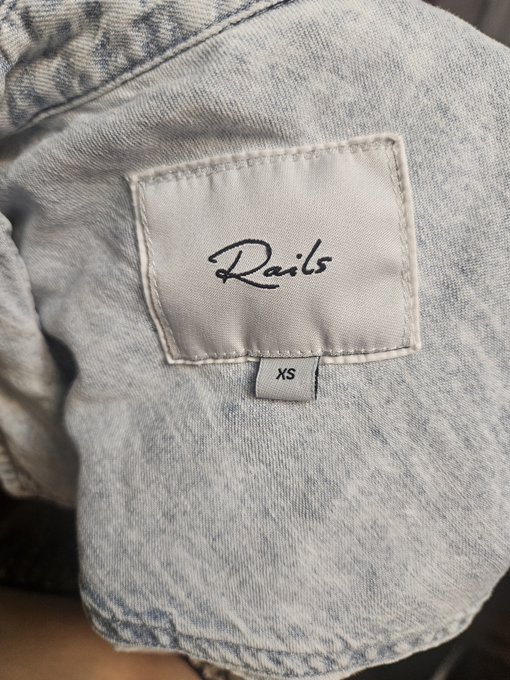 Rails Womens Light Wash Blue Jean Button Up- XS
